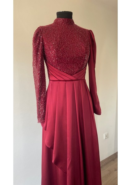 Aksesuar Detaylı Volanlı Abiye 7003 modelleri