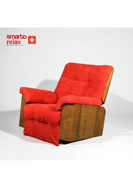 TV Koltuğu Berjer – Madrid Serisi, Elektrikli Kademeli Ergonomik Tasarım, kirmizi Deri Döşeme, USB Şarj, Doğal Ahşap Panel, Kontrol Panelli, Dekoratif Tekli Koltuk (Salon/Oturma Odasi) modelleri