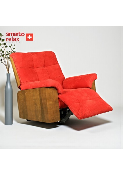 TV Koltuğu Berjer – Madrid Serisi, Elektrikli Kademeli Ergonomik Tasarım, kirmizi Deri Döşeme, USB Şarj, Doğal Ahşap Panel, Kontrol Panelli, Dekoratif Tekli Koltuk (Salon/Oturma Odasi) fırsatları