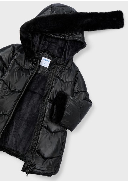 Kız Çocuk Kemerli Parlak Şişme Mont modelleri