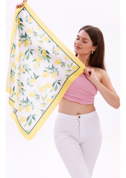 Limon Desenli - Mersin Fular Bandana Şal Estascarf 70X70 cm fiyatları