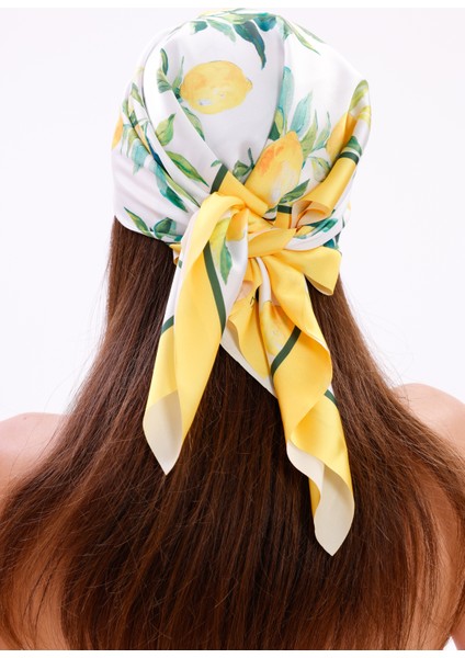 Limon Desenli - Mersin Fular Bandana Şal Estascarf 70X70 cm indirimleri