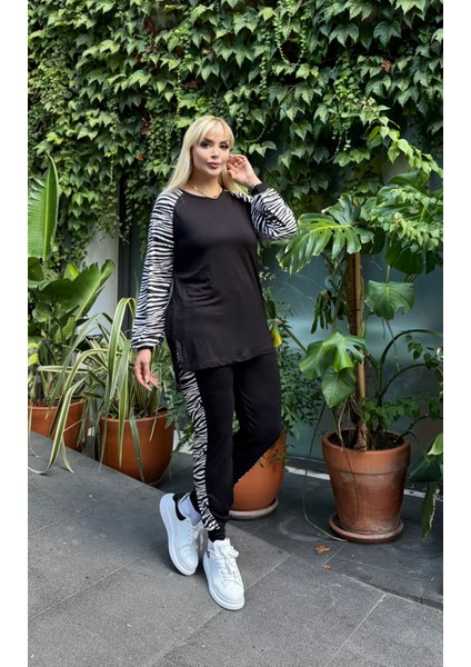 Kadın Büyük Beden Reglan Kol Paça Lastikli Likralı Viskon Takım fırsatları