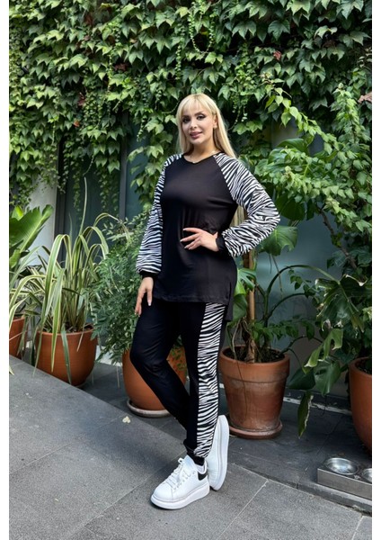 Kadın Büyük Beden Reglan Kol Paça Lastikli Likralı Viskon Takım indirimleri