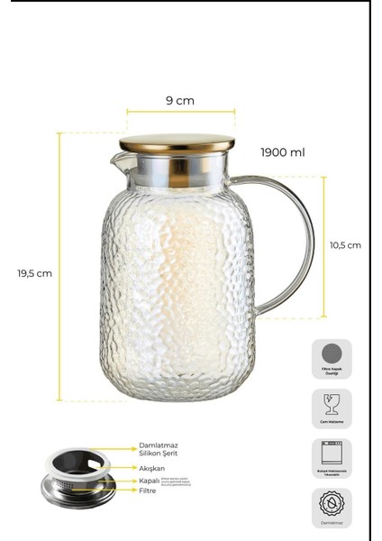Savio Buzlust Filtre Kapaklı Luster Sürahi 1900ML indirimleri