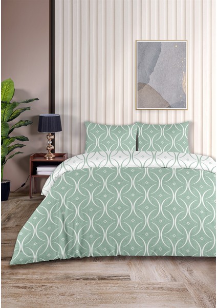 Focus %100 Pamuk Çift Kişilik Nevresim Seti 200X220CM Koyu Mint