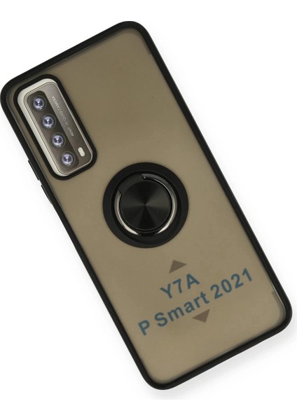 Newface Huawei P Smart 2021 Kılıf Montreal Yüzüklü Silikon Kapak - Siyah modelleri