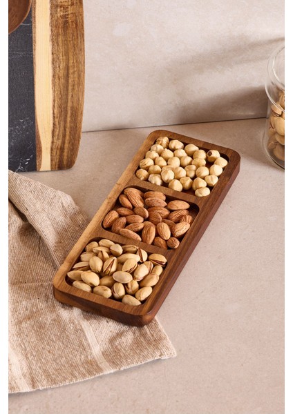 Akasya 3 Bölmeli Çerezlik 25X10 cm