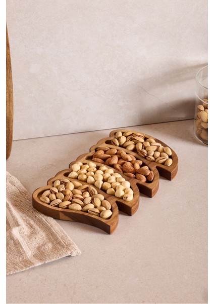 Akasya 4 Bölmeli Kalpli Çerezlik 25X14 cm