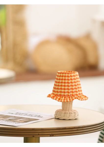 Giallo Turuncu - Sarı Pötikare Kablosuz Pilli Masa Lambası