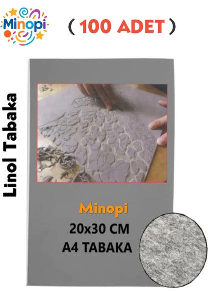 ( 100 Adet ) Linol Tabaka Levha 2,5 mm A4 Boyutunda Linol Muşamba Gri