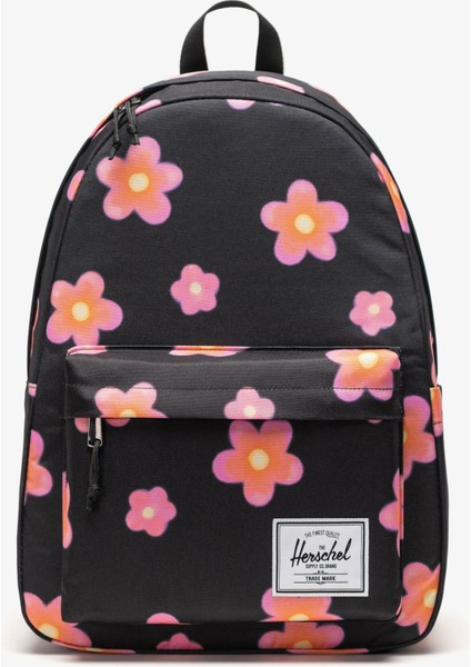 Classic Xl Pink Flowers Unisex Siyah Sırt ÇANTASI.06821