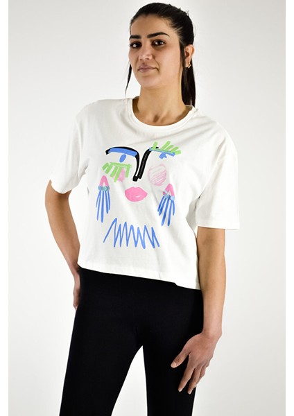 Bisiklet Yaka Baskılı T-Shirt