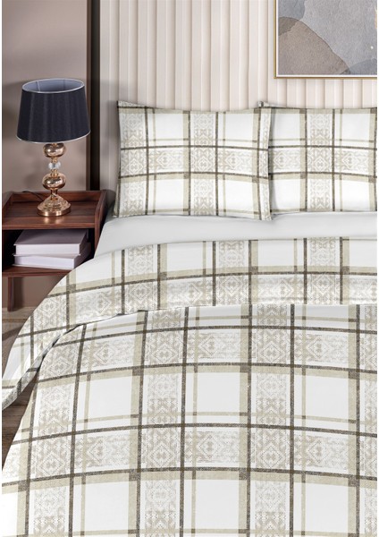 Hermes %100 Pamuk Çift Kişilik Nevresim Seti 200X220CM Koyu Bej fiyatları