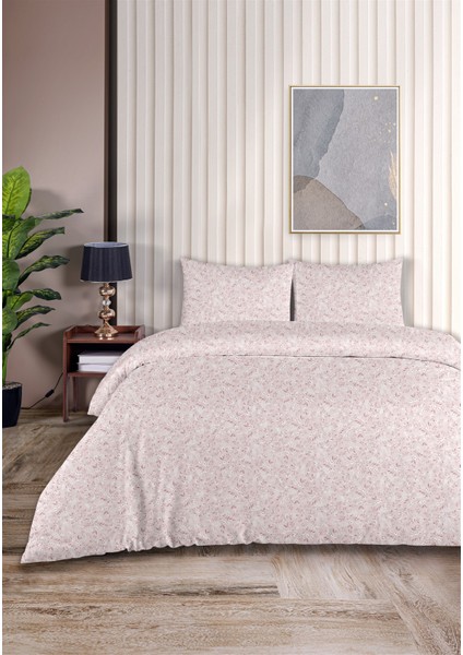 Elegant %100 Pamuk Çift Kişilik Nevresim Seti 200X220CM Açık Pudra