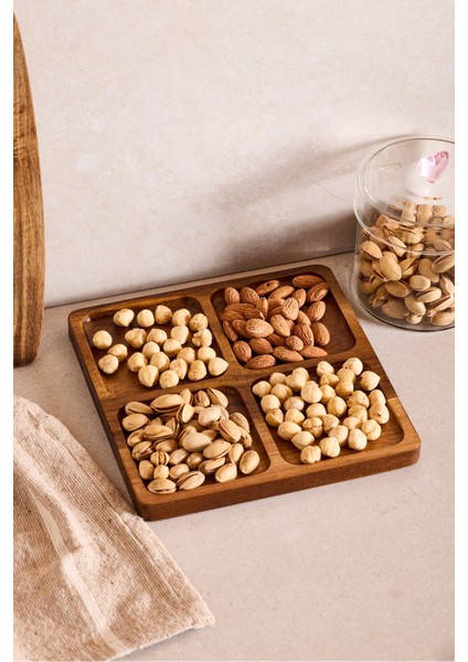 Akasya 4 Bölmeli Çerezlik 20X20 cm