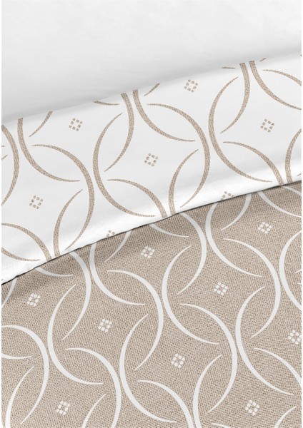 Focus %100 Pamuk Çift Kişilik Nevresim Seti 200X220CM Bej Beyaz modelleri