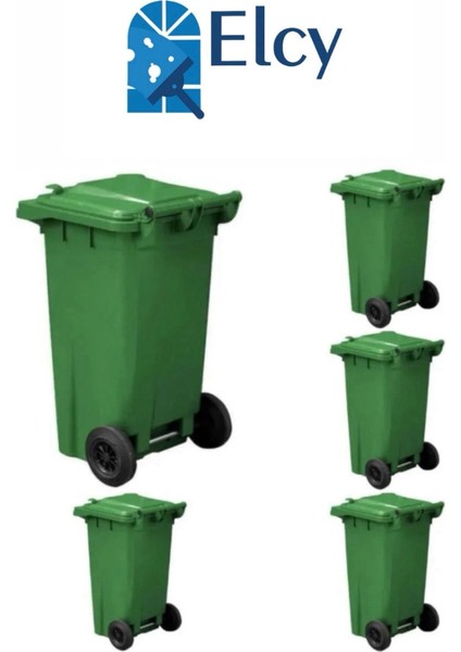 120 Lt 5 Adet Mavi Plastik Çöp Konteyneri Isıya Karşı Dayanıklı