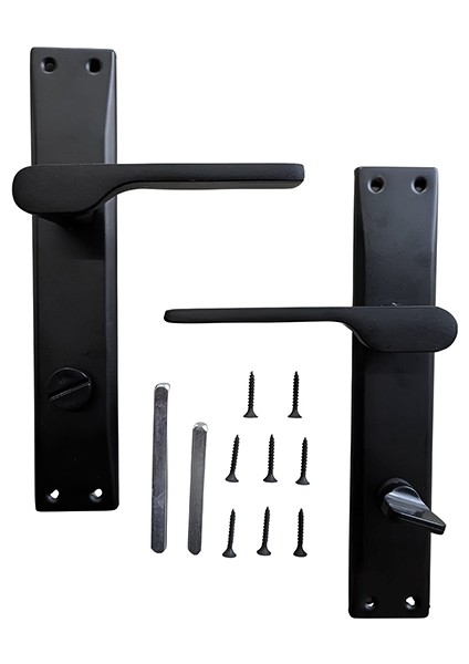 Eda Bilge Mat Siyah Wc Kapı Kolu-Kolay Montaj, Iç Kapı Kolu, Modern Kapı Kolu-SAĞ