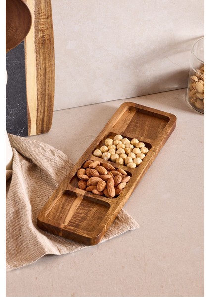 Akasya 4 Bölmeli Çerezlik 34X10 cm