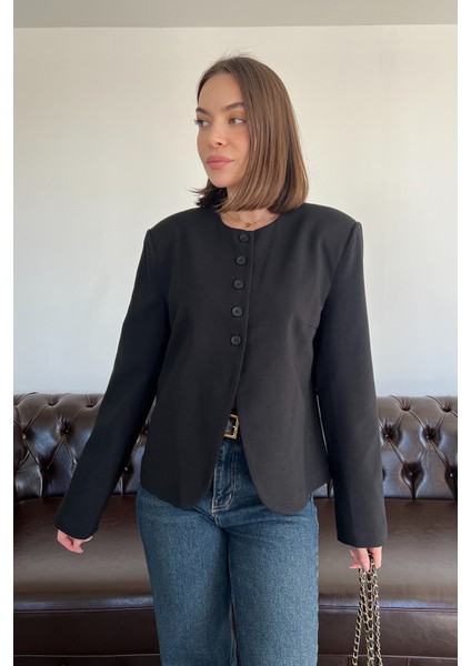 Özel Üretim Kısa Tasarım Ceket- Siyah indirimleri