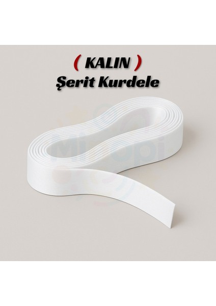 Beyaz Saten Kurdele 2 cm 10 Metre, Bohça Çeyiz Özel Gün Hediye Süsleme Kurdelesi