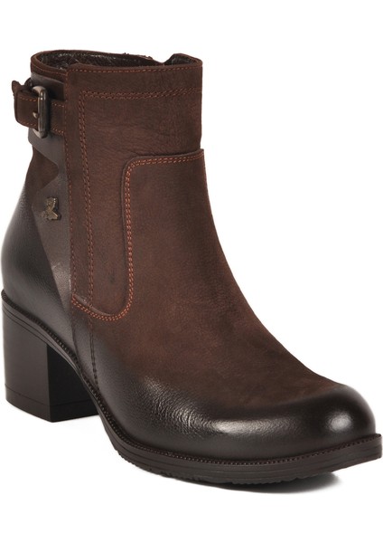 Kahve Nubuk Hakiki Deri Kadın Bot modelleri