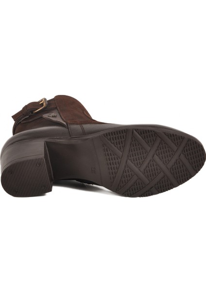 Kahve Nubuk Hakiki Deri Kadın Bot indirimleri