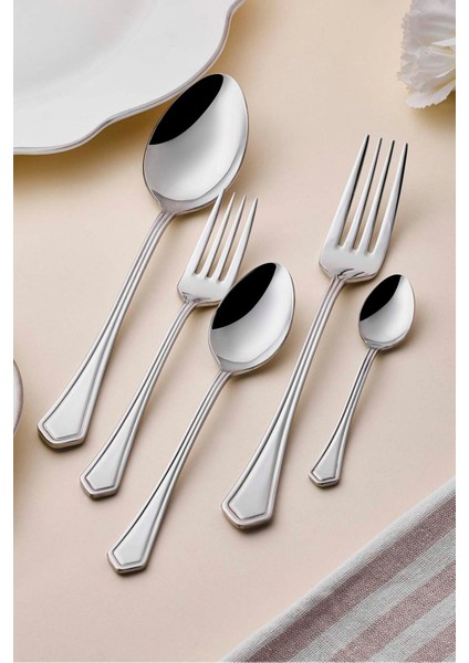 Petra 30 Parça 6 Kişilik Paslanmaz Çelik Çatal Kaşık Seti