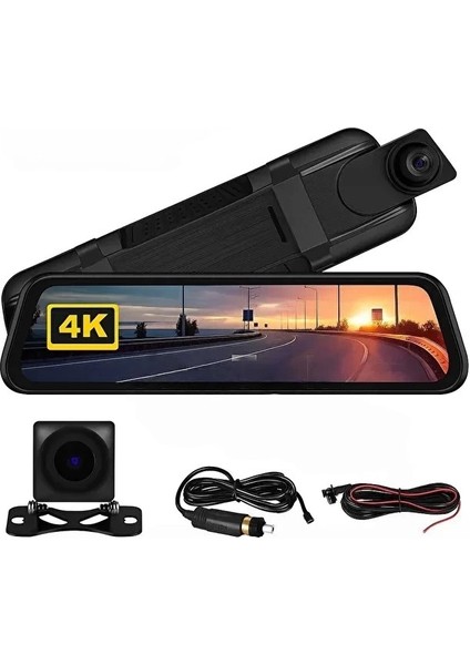 4K IPS Ekran Tam Dokunmatik 9.66” Dikiz Ayna Araç Içi Kamera (4k Ön 1080P Arka) | Carplay