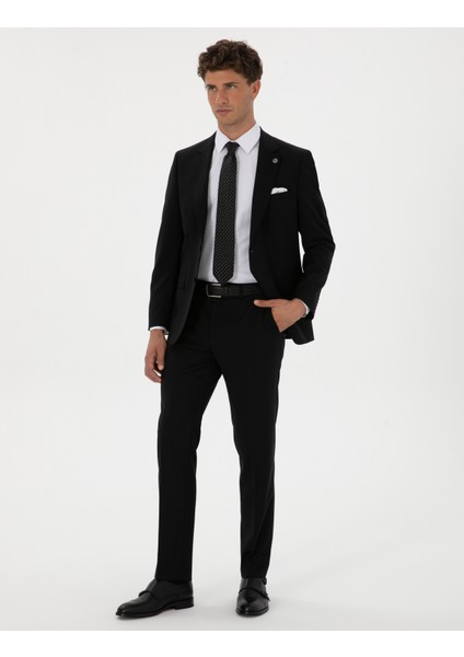 Erkek Siyah Slim Fit Takım Elbise 50313966-VR046 fırsatları