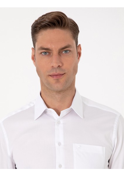 Erkek Beyaz Regular Fit Uzun Kollu Basic Gömlek 50313177-VR013 fiyatları
