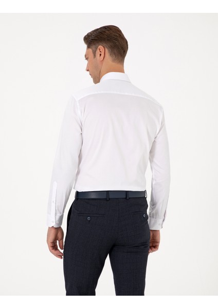 Erkek Beyaz Regular Fit Uzun Kollu Basic Gömlek 50313177-VR013 indirimleri