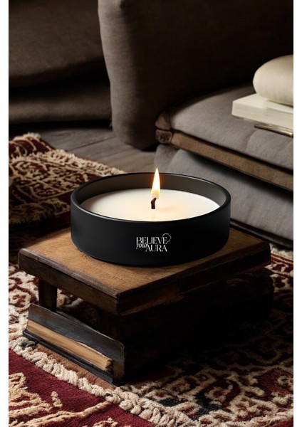 Lavanta Kokulu Mum - %100 Doğal Soya Mumu 3 Fitlli Aromaterapi Kokulu Mum - 350 cc