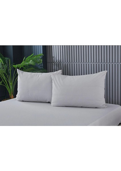 Cs Ilkim 2 Adet Gri Pamuklu Fermuarlı 50X70 cm Yastık Kılıfı