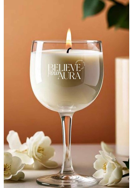 Sandal Ağacı Kokulu Mum - %100 Doğal Soya Mumu Kadeh Bardak Kokulu Mum - 240 cc