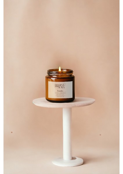 %100 Doğal Soya Mumu - Amber Kavanoz Kokusuz Aromaterapi Mum - 100 cc fırsatları