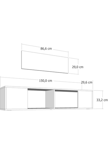 Kodaksct Duvara Montaj Tv Sehpası Beyaz-Beyaz fiyatları