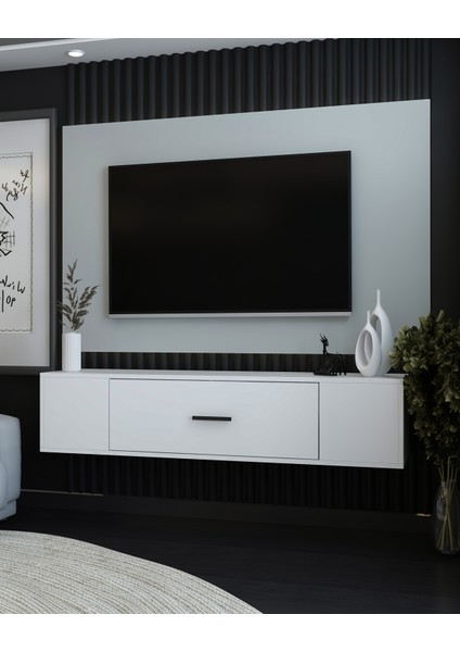 Kodaksct Duvara Montaj Tv Sehpası Beyaz-Beyaz indirimleri