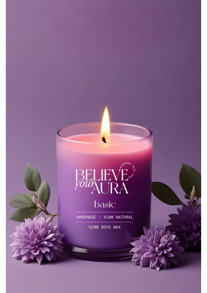 Kokusuz Natural Mum - %100 Doğal Soya Mumu Mor Bardak Mum - 300 cc fırsatları