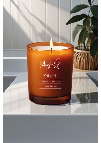 Vanilya Kokulu Mum - %100 Doğal Soya Mumu Lav Liberty Amber Bardak Mum - 280 cc fiyatları