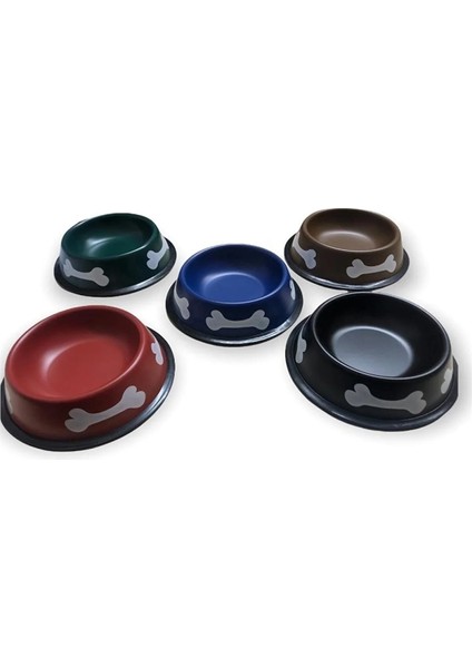 Kemik Desenli Metal Mama Kabı Köpekler Için