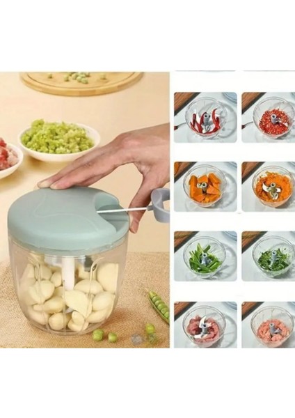 5 Bıçaklı Ipli El Rondosu Büyük Boy Soğan Sebze Doğrayıcı modelleri