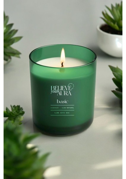 Kokusuz Dğal Mum - %100 Soya Mumu Lav Liberty Yeşil Bardak Mum - 280 cc modelleri