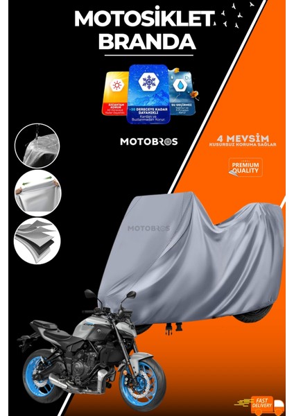 Motosiklet Branda Yamaha mt 07 (En Kalın) Kumaş Ömürlük Kullanım (Tokalı)