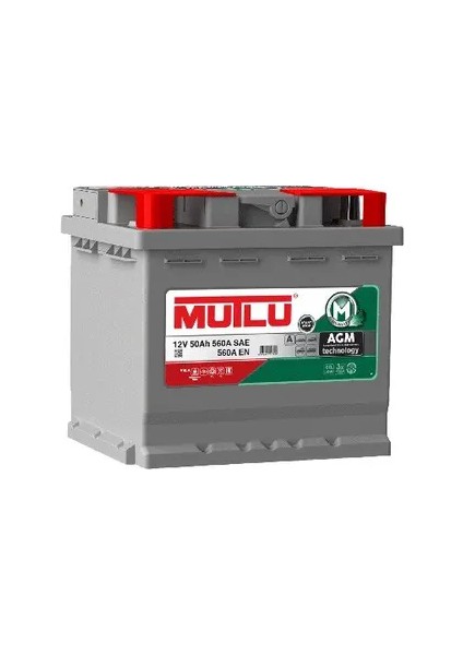 12V 50 Ah 560A Agm Start-Stop Akü. Güncel Üretim.