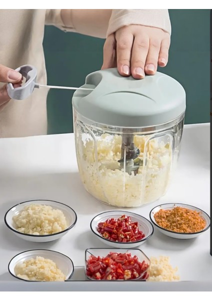 5 Bıçaklı Ipli El Rondosu Büyük Boy Soğan Sebze Doğrayıcı