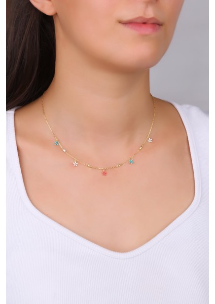 Sevilla Çiçeği 18 Ayar Sarı Altın Kaplama 44 cm Gümüş Kolye fırsatları