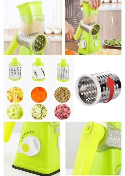 Dönen Sebze Dilimleyici Tutma Kollu Çok Renkli, Patates, Havuç ve Meyve Kesme Rende modelleri