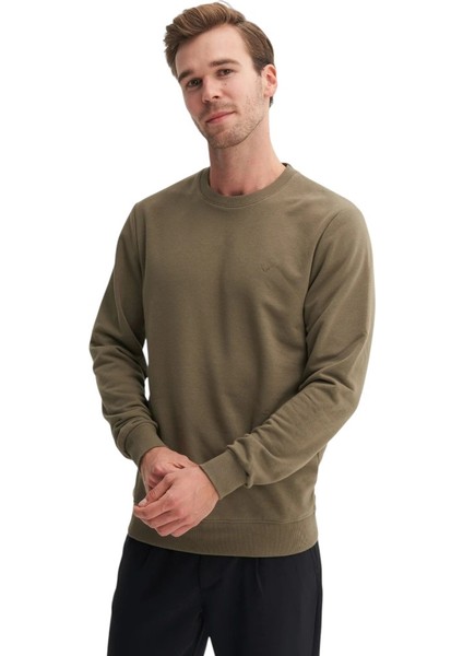 Caz Bisiklet Yaka Haki Erkek Sweatshirt